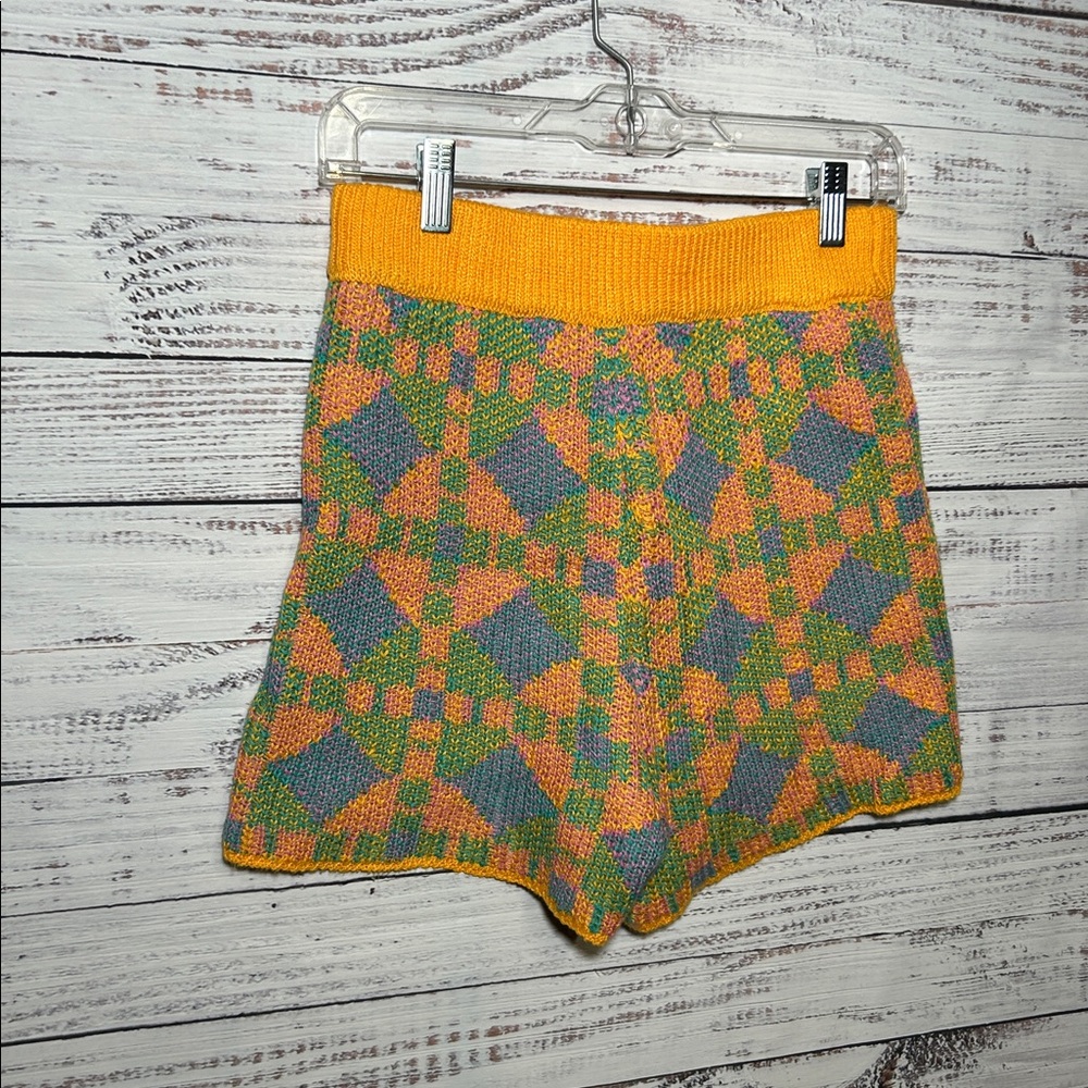 Free People Beach Malibu Pattern Knit Colorful Geometric Women Shorts Small - Picture 12 of 13